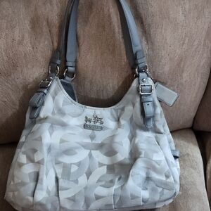 Coach Gray Signature Tote Bag
